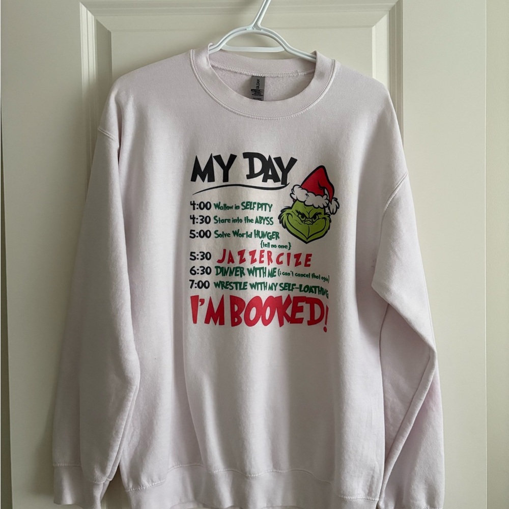 Grinch saying Gildan White Heavy Sweatshirt